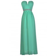 Jade Green Beaded Maxi Dress Online, Jade Green Maxi Bridesmaid Dress