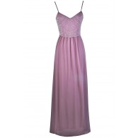 Purple Beaded Maxi Prom Bridesmaid Dress