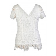 Cute Plus Size Top, White Lace Plus Size Top, Ivory Lace Plus Size Top, Cute Summer Top, Lace Summer Top, White Lace Top