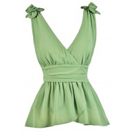 Mint Sage Rosette Top, Mint Sage Summer Top, Cute Summer Top, Sage Rosette Top, Sage Summer Top