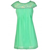 Mint Lace Dress, Mint Shift Dress, Mint Party Dress, Mint Cocktail Dress, Mint Sheath Dress, Mint Lace Neck Dress, Mint Summer Dress, Cute Summer Dress