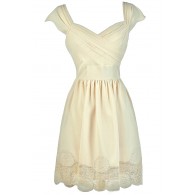 Cute Cream Dress, Cream A-Line Dress, Cream Summer Dress, Cute Rehearsal Dinner Dress, Cute Bridal Shower Dress, Cream Party Dress