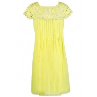 Bright Yellow Dress, Yellow Lace Dress, Yellow A-Line Dress, Yellow Party Dress, Yellow Summer Dress, Bright Yellow A-Line Party Dress