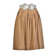 Caramel A-Line Skirt, Taupe A-Line Skirt, Flowy A-Line Skirt, Light Brown A-Line Skirt, Cute Summer Skirt, Cute Fall Skirt, Belted A-Line Skirt, Flowy A-Line Skirt