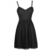 Black Party Dress, Little Black Dress, Black Crochet Dress, Black A-Line Dress, Black Summer Dress, Black Cocktail Dress