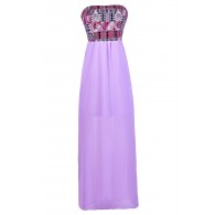 Purple Maxi Dress, Cute Summer Dress, Summer Maxi Dress, Purple Southwestern Print Maxi Dress, Bright Purple Maxi Dress