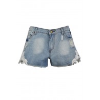 Cute Jean Shorts, Cute Denim Shorts, Crochet Lace Jean Shorts, Lace Side Denim Shorts, Cute Summer Shorts, Cutoff Denim Shorts