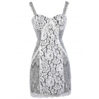 Ivory and Black Bustier Lace Dress, Beige and Black Bustier Lace Dress, Ivory Lace Bodycon Dress, Fitted Ivory Lace Dress, Lace Party Dress, Lace Cocktail Dress