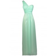 Mint Maxi Dress, Mint One Shoulder Prom Dress, Mint Maxi Bridesmaid Dress, Mint Chiffon Dress