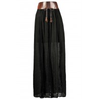 Black Maxi Skirt, Fall Maxi Skirt, Leatherette Maxi Skirt, Prairie Maxi Skirt