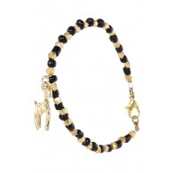 Black and Gold Charm Bracelet, Deer Charm Bracelet, Cute Jewelry