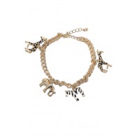 Gold Charm Bracelet, Cute Jewelry, Animal Charm Bracelet