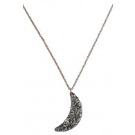 Crescent Moon Necklace, Moon Shaped Necklace, Pyrite Moon Necklace