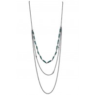 Cute Turquoise Necklace, Turquoise and Silver Layered Necklace, Cute Boho Jewelry