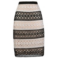 Lace pencil Skirt, Cute Juniors Skirt, Black and White Lace Skirt