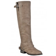 Beige Riding Boots, Cute Fall Boots, Red Zipper Boots