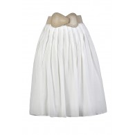 White A-Line Skirt, White Belted Skirt, Cute Summer Skirt