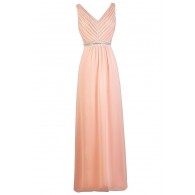 Cute Pink Maxi Bridesmaid Dress, Pink Lily Boutique Dress, Pink Maxi Prom Dress