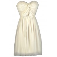 Ivory Chiffon Dress, Rehearsal Dinner Dress, Bridal Shower Dress
