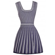 Purple and White Dress, A-Line Dress, Online Boutique Dress