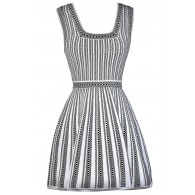 Black and White Stripe Dress, A-Line Dress, Online Boutique Dress