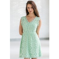 Fun and Fanciful Lace Dress in Mint Sage