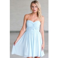 Cute Sky Blue Bridesmaid Dress, Baby Blue Bridesmaid Dress, Pale Blue Party Dress