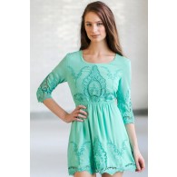 Mint Eyelet Embroidered Dress, Cute Mint Summer Dress, Mint Sundress, Online Boutique Dress