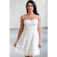 White Eyelet Dress, Cute White Sundress, White Summer Dress Online, Boutique Dresses