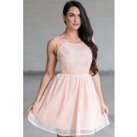 Georgia Peach Lace A-line Dress