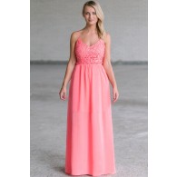 Prettiest Pixie Crochet Lace Open Back Maxi Dress in Pink