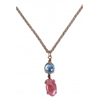 Cool Tones Turquoise and Pink Stone Pendant