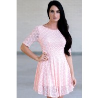 Pink Lace Dress, Cute Pink Dress, Pink Summer Dress Online