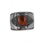 Silver Cuff Stone Bracelet