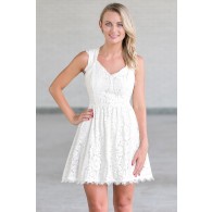 Ivory Lace A-Line Dress, Cute Summer Dress Online