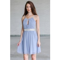 Light Blue Embellished Party Homecoming Dress