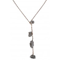 Cute Gold Pyrite Necklace, Boho Jewelry