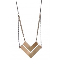 Gold Chevron Necklace, Cute Boho Jewelry