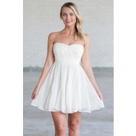 Ivory and Gold Rehearsal Dinner Party Dress