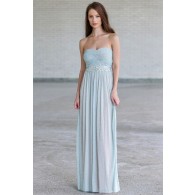 Gorgeous Pale Blue Maxi Formal Prom Dress