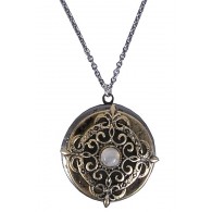 Gold and Silver Grey Locket Necklace