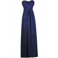 Navy Maxi Bridesmaid Dress, Cute Formal Strapless Dress