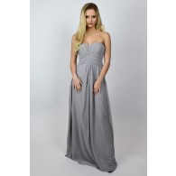 Grey Maxi Formal Bridesmaid Dress