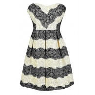 Black and White Holiday Party Dress