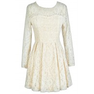 Cream Lace Dress, Ivory Lace Dress, Longsleeve Lace Dress, Lace A-Line Dress, Ivory Lace A-Line Dress, Cream Lace A-Line Dress, Beige Lace Dress, Ivory Lace Rehearsal Dinner Dress, Beige Lace Rehearsal Dinner Dress, Cream Lace Rehearsal Dinner Dress, Ivor