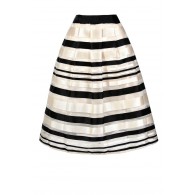 Black and Ivory Stripe Skirt, Cute Stripe Skirt, Black and Ivory Stripe A-line Skirt