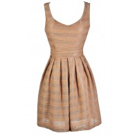 Mocha Party Dress, Mocha A-Line Dress, Cute Cocktail Dress, Cute Party Dress, Taupe Party Dress, Taupe A-Line Dress