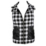 Black and Ivory Plaid Vest, Black and White Plaid Vest, Cute Fall Vest, Cute Winter Vest