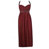 Plus Size Prom Dress, Plus Size Formal Dress, Plus Size Maxi Dress, Plus Size Burgundy Prom Dress, Plus Size Burgundy Maxi Dress, Plus Size Burgundy Formal Dress, Embellished Plus Size Dress