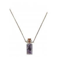 Cute Necklace, Cute Jewelry, Bottle Necklace, Purple Bottle Necklace, Amethyst Bottle Necklace, Purple Stone Bottle Necklace, Purple Stone Necklace